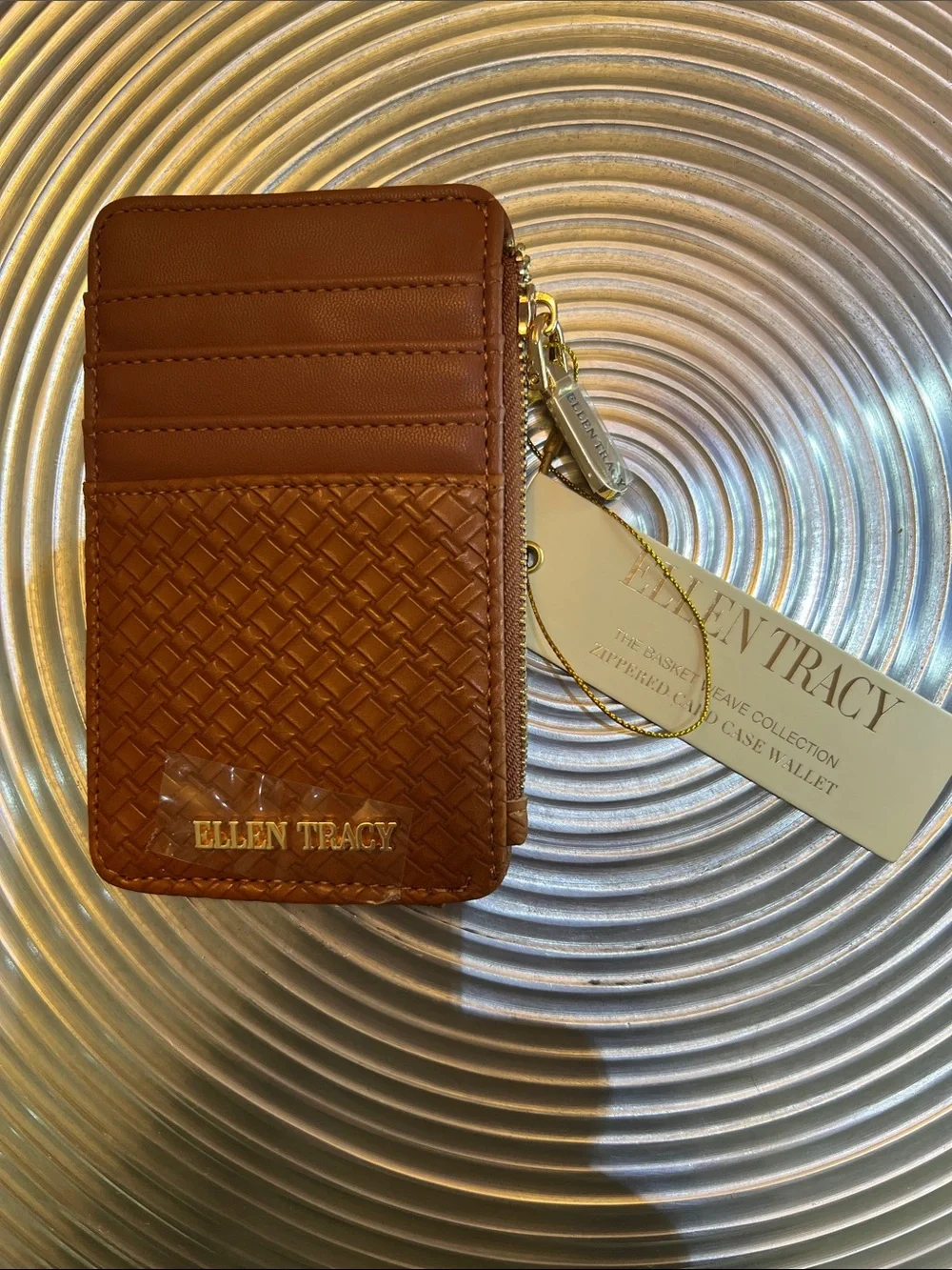 ELLEN TRACY COGNAC ID CARD CASE WALLET